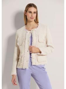 MADELEINE Короткий блейзер из букле жемчужно-белого/светло-аметистового цвета
