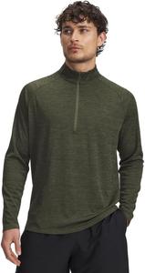 Толстовка Under Armour Tech Textured с длинным рукавом и молнией до середины груди, (390) Marine Od Green/Black