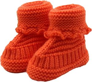 Детские пинетки для новорожденных вязаные крючком, короткие сапожки для малышей, легкие дышащие сетчатые домашние ботиночки для девочек, первые ходунки Generic, Orange