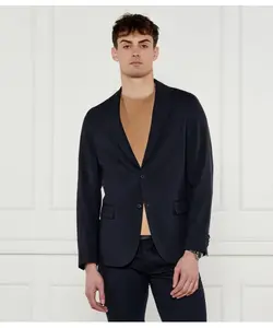 Элегантный льняной жакет p-hanry-flaps-wg-252 Slim fit Boss, синий