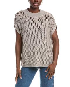 Трикотажный свитер с высоким воротником из шерсти EILEEN FISHER, серый