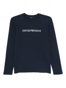 Топ с длинными рукавами и вышитым логотипом EMPORIO ARMANI, синий