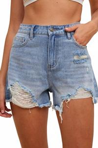 Кэлеб Обрезанные джинсовые шорты в среднем дениме AnnieWear, Medium Denim