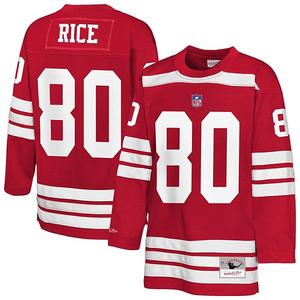 Джерси San Francisco 49ers в стиле хоккейного свитера, цвет scarlet Mitchell & Ness