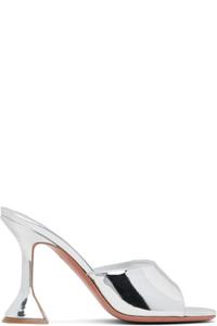 Эксклюзивные босоножки на каблуке SSENSE Silver Lupita Slipper 95 Amina Muaddi