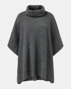 Вязаное женское пончо Easy Wear, серый