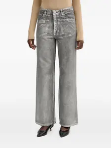 Потертые широкие брюки Fracomina, серый