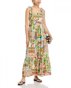 Пальмовый макси-сарафан с завязками - эксклюзив AQUA, мультиколор