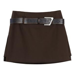 Повседневная короткая юбка женская ELLE, темно-коричневый