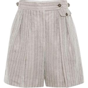 Шорты со складками Brunello Cucinelli, серо-белый