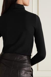 WOLFORD + NET SUSTAIN Топ с высоким воротником из джерси из смесового модала Aurora, черный