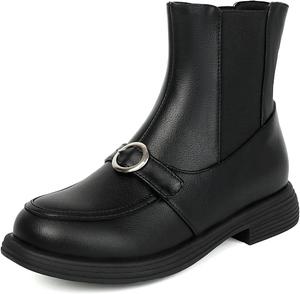 Женские ботинки Челси с перфорацией, броги с крыльями, на невысоком каблуке, с разрезами, короткие ботильоны, удобная модель на молнии EDEELVEEYS, Black-Ws-32