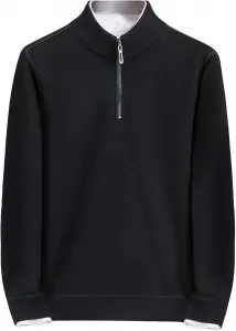 Мужской 3/4 Zip Slim Fit топ с длинным рукавом