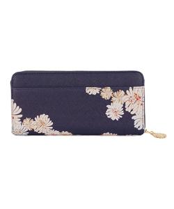 Длинный кошелек с круглой застежкой-молнией, принтом в виде хризантем и блестками, PJA-W971