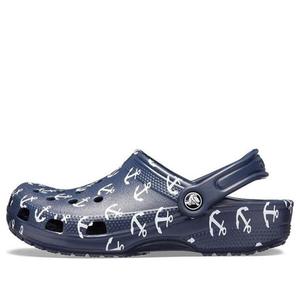 Сандалии classic clog printing sandals deep blue Crocs, синий