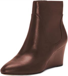 Женские классические ботильоны YDN с острым закрытым носком, молниями, на танкетке, с высокими каблуками, для работы и повседневного ношения, размеры 4-16 US, Brown