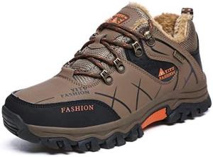Мужские зимние ботинки Qacksv для походов, снегоступы, повседневные легкие водонепроницаемые зимние ботинки для снега, всепогодные дышащие ботинки до щиколотки, туристические походные ботинки, ботинки для походов для мужчин, коричневый