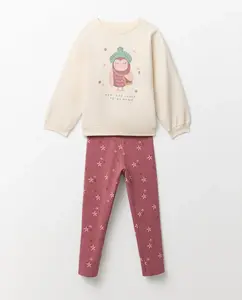 Комплект из флиса с рисунком Sfera, темно-розовый