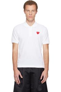 Comme Des Garçons Play Поло с красной эмблемой
