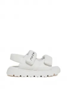 Кроссовки с логотипом и мягкой отделкой Marni Kids, белый