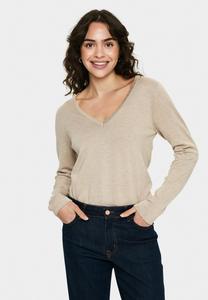 Джемпер MILA LS  V-NECK Saint Tropez, серо-коричневый