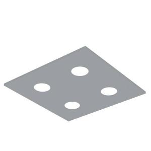 Потолочный светильник Lumicom River Square 4X, 40x4x40 см, серый