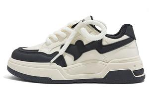 Кеды, скейтборд обувь женская низкая бежевый/черный Renben