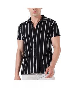 Мужская рубашка в черно-белую полоску Campus Sutra, черный