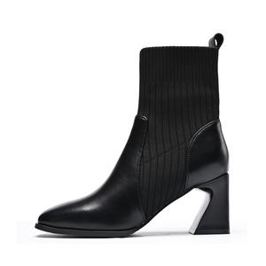 ZHR Женские черно-коричневые зимние ботинки с меховой подкладкой BL333A, цвет Black[Fleece-Lined Thermal]-BL333A