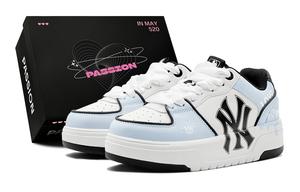 Кроссовки MLB Chunky Liner Skateboarding Shoes Unisex Low-top White, голубой