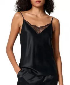 Шелковая кружевная майка-топ 2 в 1 Lilysilk, черный