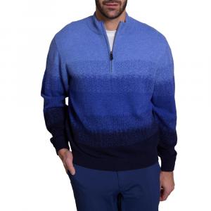 Кашемировый свитер Alashan Gradation с застежкой-молнией на четверть длины (мужской), Blue Combo