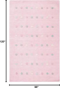 Ковер SAFAVIEH, 244 x 305 см, - коллекция Kids - большой - светло-розовый, ручной работы из шерсти, рисунок в горошек, идеально для спальни, игровой комнаты, детской, комнаты мальчиков и девочек (SFK803U)