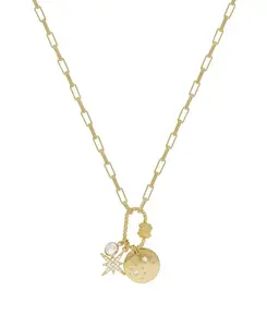 Женское ожерелье из 18-каратного золота с кристаллами Ettika, gold