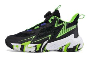 361°KIDS Амортизирующие устойчивые к истиранию нескользящие низкие детские баскетбольные кроссовки Black Green для подростков