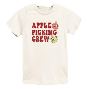 Футболка с короткими рукавами и рисунком для малышей с рисунком Apple Picking Crew The Juniper Shop, цвет Cream