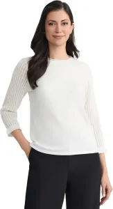 Женский вязаный топ Kasper с рюшами на рукавах и круглым вырезом