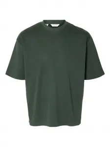 Футболка с круглым вырезом Selected, зеленый