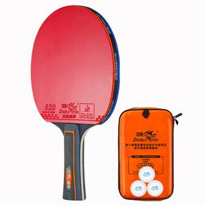 Ракетка для настольного тенниса DOUBLEFISH All Wood DOUBLE FISH, [7-star professional]long handle shakehand grip 1 pc+original thickened racket bag+3 pcs competition exclusive shuttlecocks