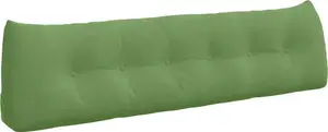 Подушка для спины светло-зеленая 180 x 24 x 50 см, бархат vidaXL