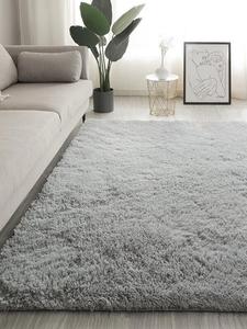 Xinglianxin Ковер 200х200 см для спальни/гостиной, стильный, моющийся, грязеотталкивающий, с высоким ворсом, серебристо-серый