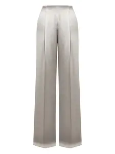 Атласные брюки с завышенной талией Alberta Ferretti, серый