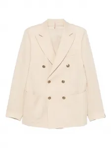 Двубортный пиджак с карманами Santaniello, нейтральный