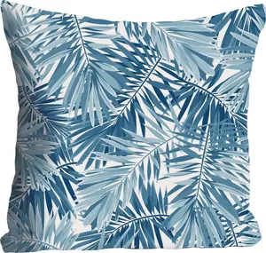 Декоративная подушка Queence "Листья", чехол на подушку без наполнения, 1 шт 40х40 см, цвет bunt + bedruckt