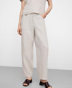 Льняные брюки бочкообразной формы