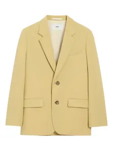 Шерстяный жакет на пуговицах AMI Paris, зеленый