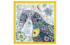 Шелковый платок женский ярко-желтый/белый/разноцветный HERMES