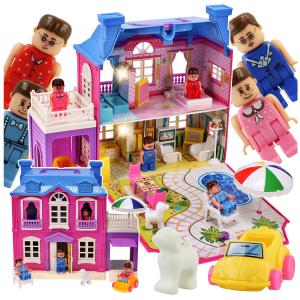 Портативный кукольный домик с семьей и аксессуарами Z871 elektrostator