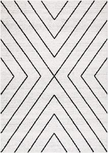 Ковер для пола SAFAVIEH, 77 x 122 см, Adirondack Collection - , Ivory & Grey, современный геометрический дизайн, не линяет и прост в уходе, идеален для помещений с высокой проходимостью: прихожая, гостиная, спальня (ADR251A)