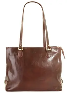 Шоппер Pike, натуральная кожа, производство Италия Piké, коричневый